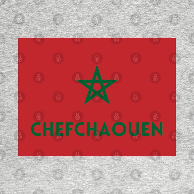 Chefchaouen City in Moroccan Flag by aybe7elf